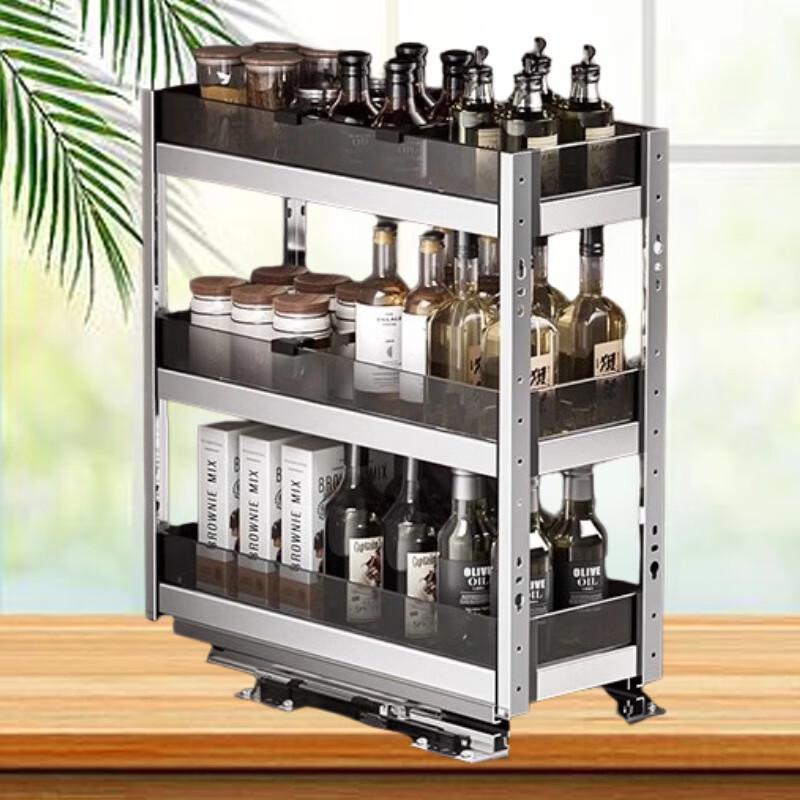 3-Tier Pull-Out Spice Rack for 160mm Narrow Cabinets