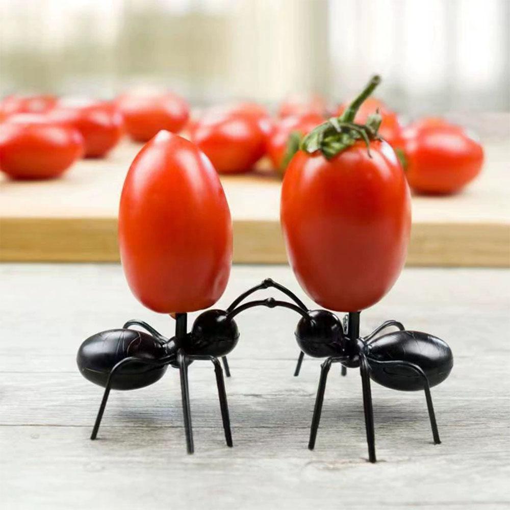 24PCS Cute Mini Ant Fruit Forks - Eco-Friendly Plastic Dessert Forks for Kids, Kitchen & Bar