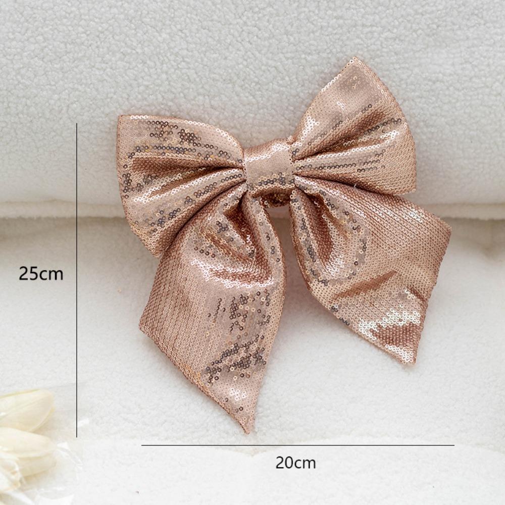 Exquisites Stoff-Pailletten-Stoff-Schleifen-Kein Ausbleichen Gold/Rosa/Rot Hängende Weihnachtsdekoration Weihnachts-Schleifen-Dekoration Heimdekoration