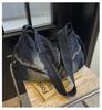 Autumn New Denim Tote Bag Women's Fashion Large-capacity Commuter Messenger Bag Casual College Shoulder Bag