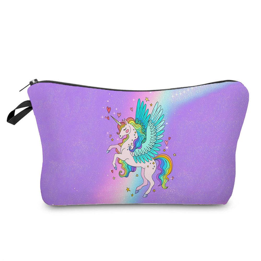 Women Unicorn Print Cosmetic Bag Toiletries Organize Travel Storage Case  6422