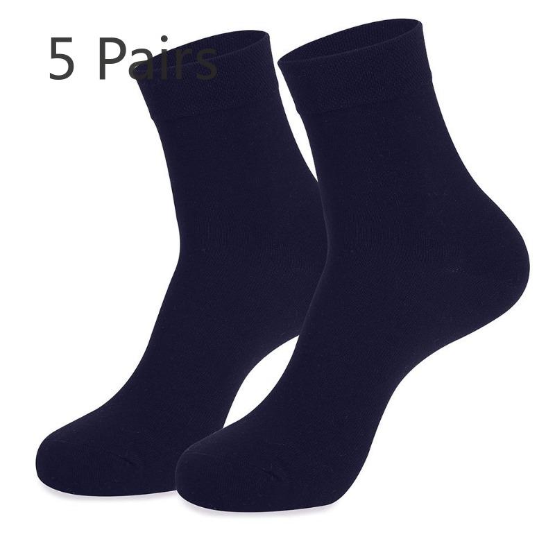 

5 пар мужских дышащих однотонных носков Business Ball Mid Tube Socks размера Plate 5 Pairs темно-серого