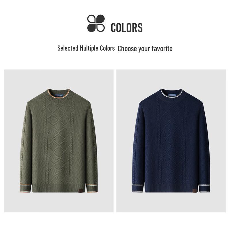 Montagut Men's Thickened Pure Wool Crewneck Sweater