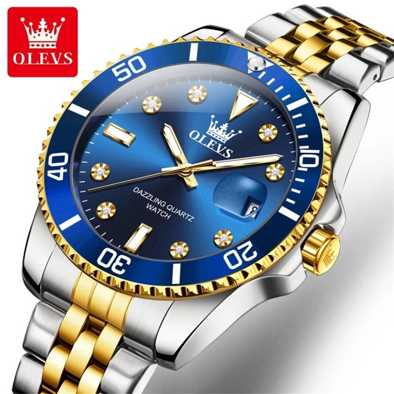 OLEVS Pánské hodinky Luxusní originální hodinky Quartz Trendy Módní Značka Automatic Date Vodotěsné pánské hodinky