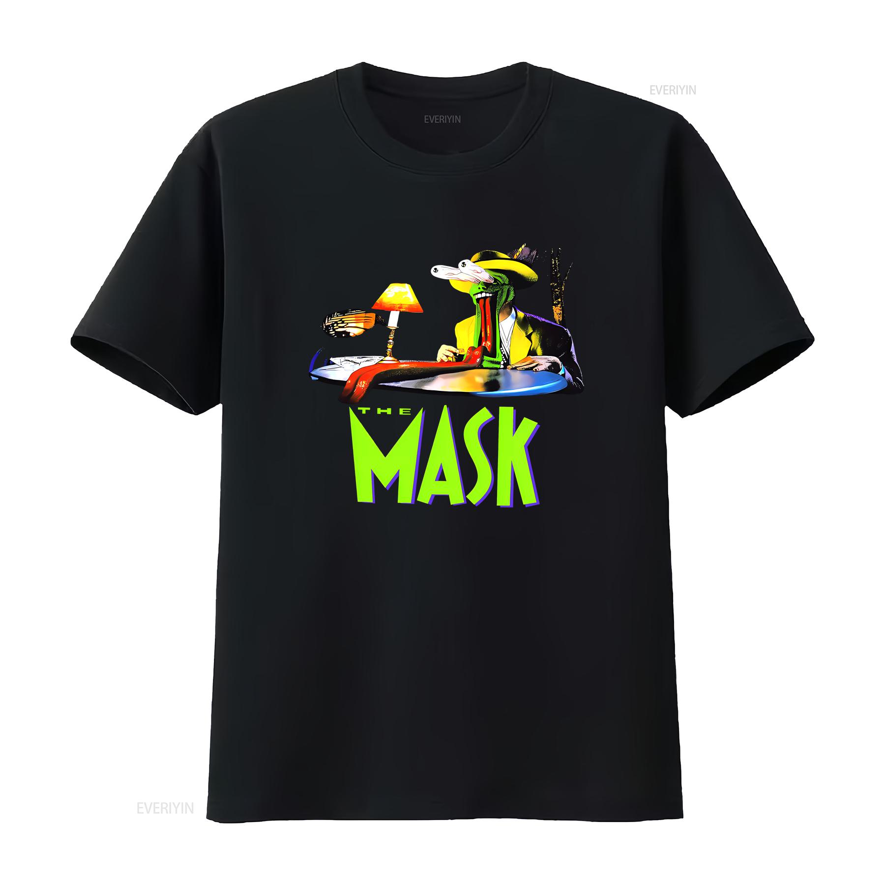 

NEWW RAREE THHE MASK MOVIE JIM CARREY 1994 VINTAGE T Shirt vintage Washed streetwear Stretched Top For Everyday Wear Slightly 4XL