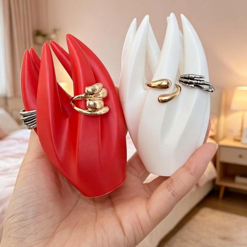 Minimalistischer 3D-gedruckter Schmuckturm Ringhalter für Ohrringe Ringe Schreibtischdekoration Verlobungsdisplay Geschenk Valentinstag Geburtstag