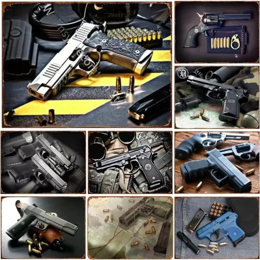 Exquisitely Designed Pistol Metal Signs: Embodying Military Sophistication, These Are the Ideal Wall Decor for Man Caves