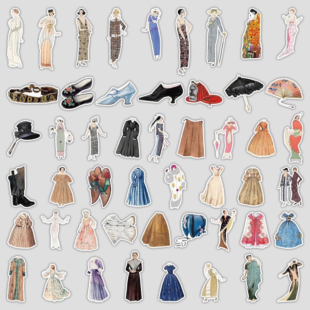 50 European Classical Fashion Series Graffiti Stickers, Water Cup, Computer Waterproof Decorative Stickers, Creative DIY Stickers