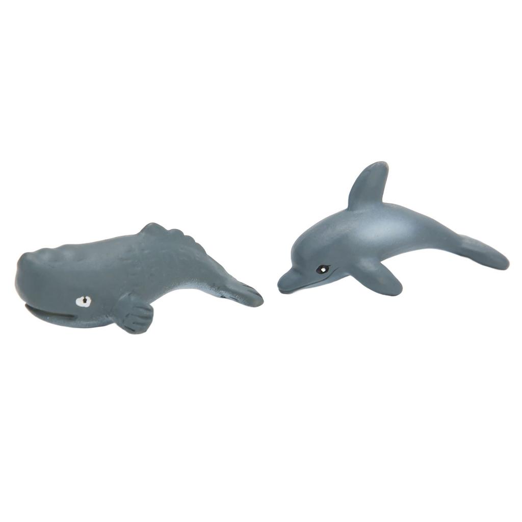 2PCS Whale Ornament Cute Whale Look Modern Style Whale Figurine Resin Ornament for Home Decoration Mini Garden Cake