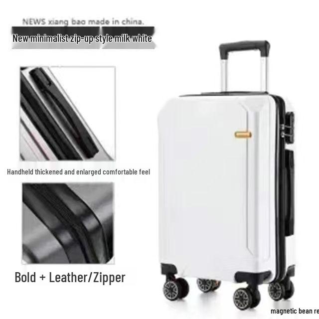 Kangaroo Leather Travel Suitcase - Durable, Large Capacity for Men, Women, and Students with Password Lock and Trolley Wheels.