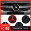 Car Sticker 3D ABS Car Front Grille Badge for Mercedes Benz W204 W204 C180 C200CGI C200KC230 C260CGI C300 Star Logo Grid Hollowe