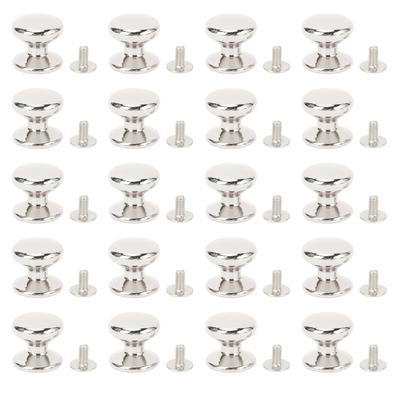 20 Jeux Rivets et Vis 15mm Boutons Rivets Tête Ronde 6mm Vis Fer Croisées pour Poignée de Tiroir