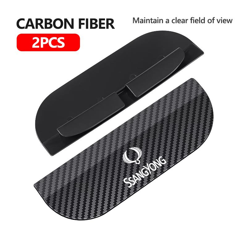 Car Rearview Mirror Rain Eyebrow Carbon Fiber Shield Sun Shade Clear Vision Protector For SsangYong Rexton Y400 Y450 G4 2021