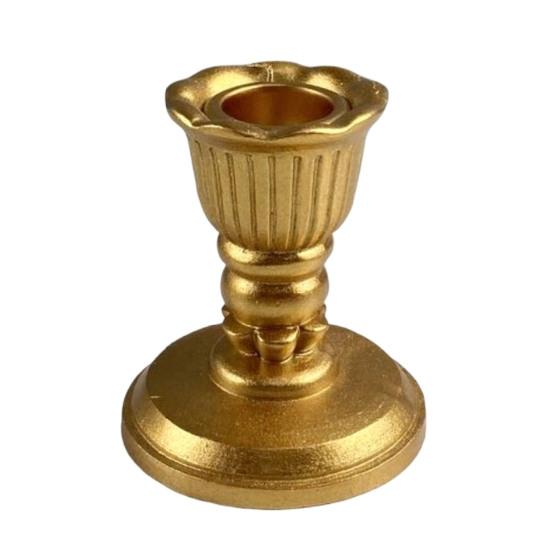 French Style Candle Holder Vintage Taper Holder, Nostalgic Resin Candlestick Decorative Soft Decoration Accessories Stand for Wedding Party