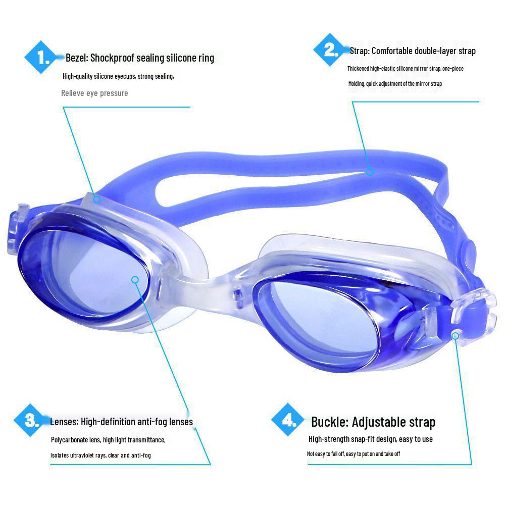 HD Anti-Fog Waterproof Swimming Goggles for Men & Women - Professional Diving Equipment Set