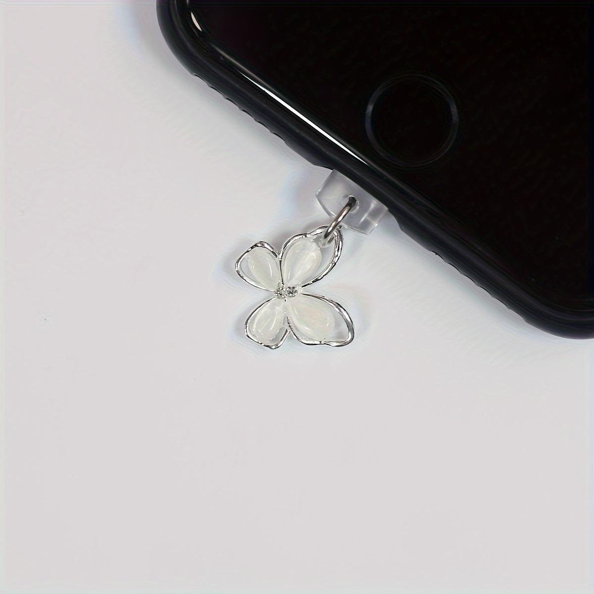 

Заглушка для мобильного телефона от пыли Камень кошачий глаз Подвеска-бабочка Аксессуары для телефона Заглушка от пыли для порта Type-C Украшение For iPhone5-14