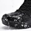 Military Boots Men's Winter Thickened Combat Boots Men's High Top Snow Boots Non Slip Couple Mountaineering Boots Plush Warm Large Men's Boots
