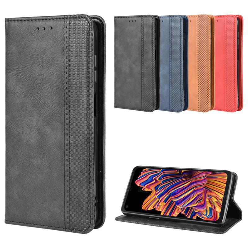 Suitable for Samsung Galaxy Xcover Pro Phone Case, Magnetic Flip Cover Leather Case SM-G715F with Card Slot