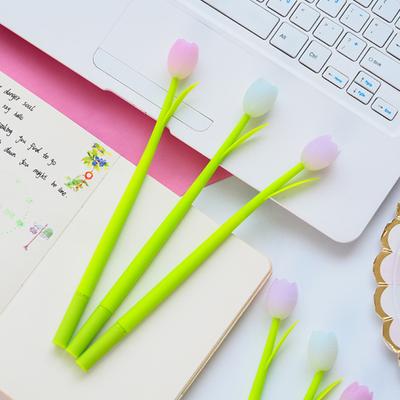 3 Stück 0,38 mm Gelstift, lustiger photochromer Silikon-Tulpen-Studentenprüfungs-Blumenstift für das Klassenzimmer