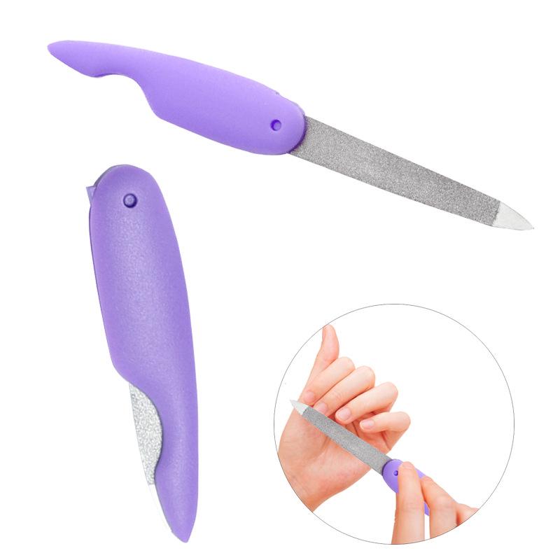 

Double-Sided Stainless Steel Nail File with Plastic Handle Mixed Colors (Random)