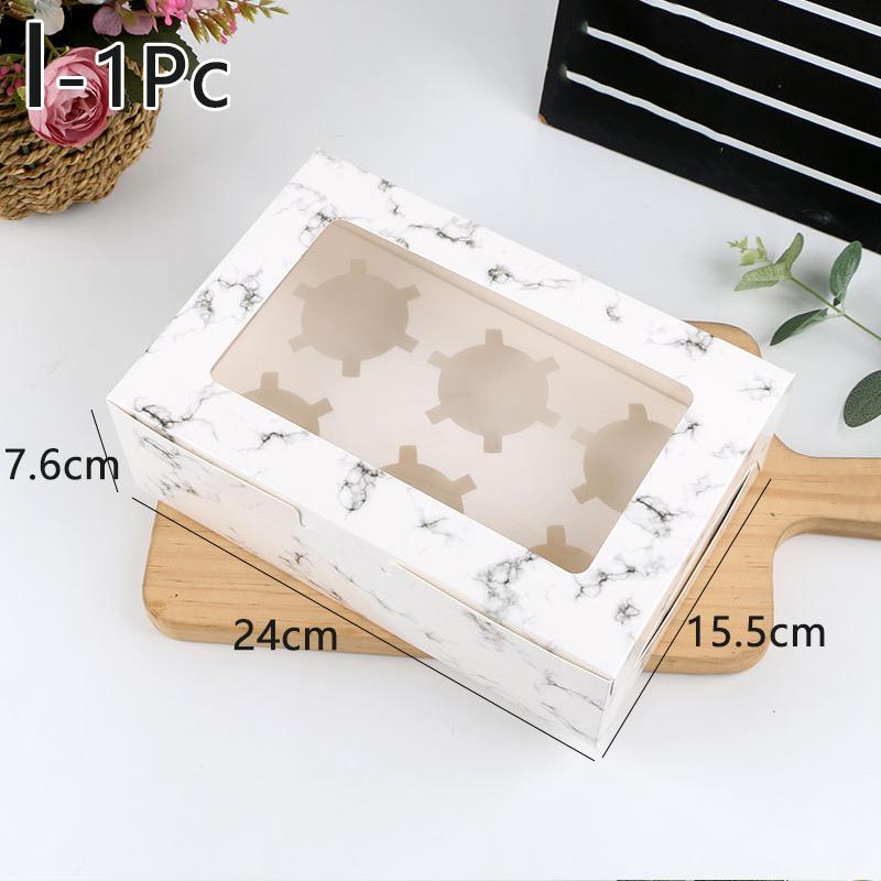 1PC Cupcake Muffin Pastry Packaging Box Gift Boxes 2/4/6 Hole Kraft Paper Box Cake Box Party Supplies