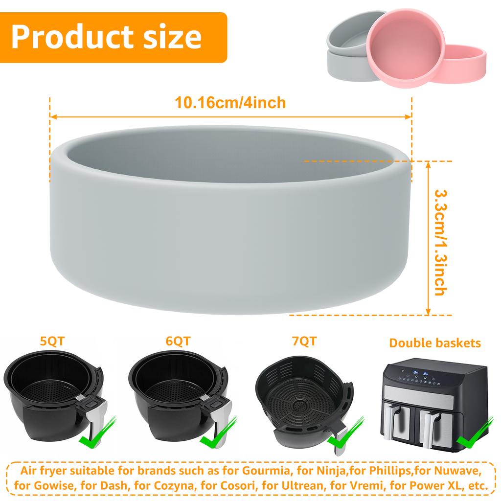 3/4Pcs Air Fryer Egg Pan Mold Non-Stick Silicone Ramekins Bakeware Air Fryer Egg Poacher Cups Kitchen Baking Cooking Accessories