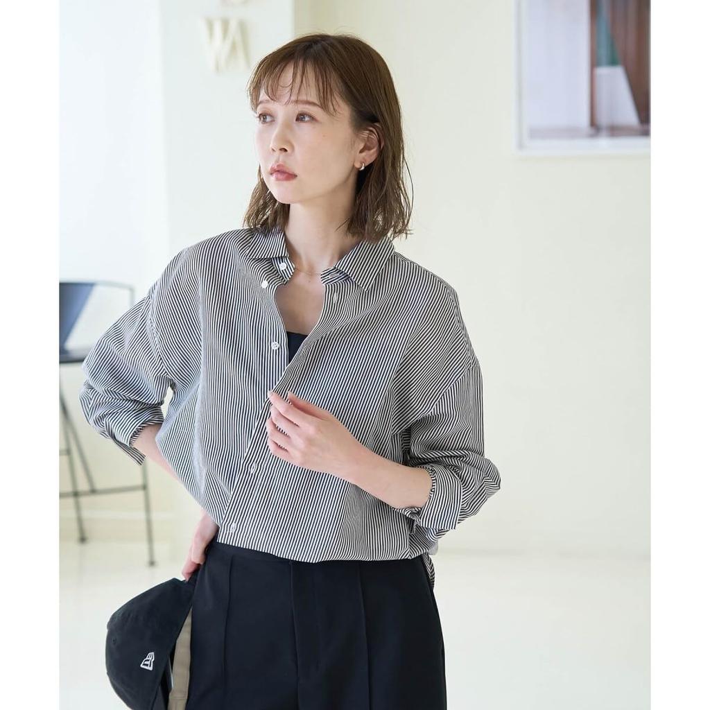 ROPE PICNIC Silk Blend Blue Can Be Used As a Sweater Women's Shirt, (44),