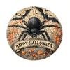 Iron Spider Web Wall Art with Bat Pumpkin Halloween Decor Metal Sign