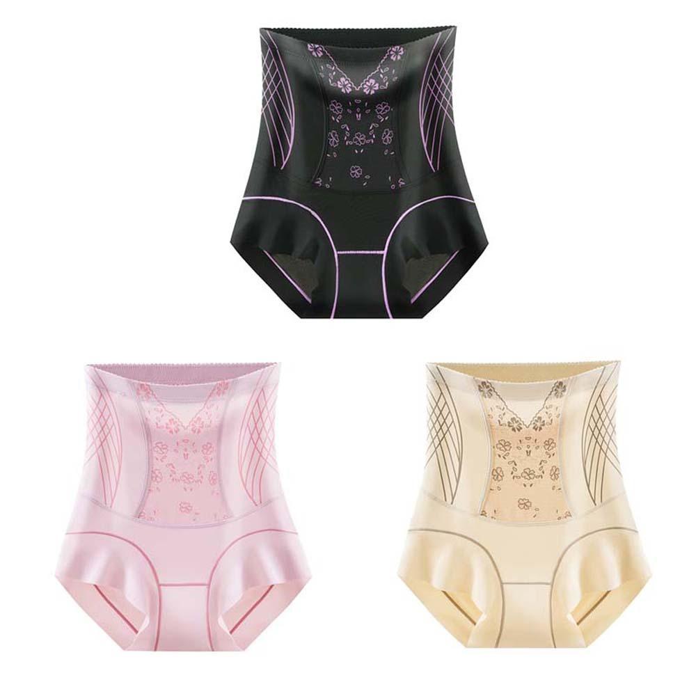 Shapewear Postpartum Body Shaper High Waist Large Size Floral Briefs Butt Lifter Underpants  Women
