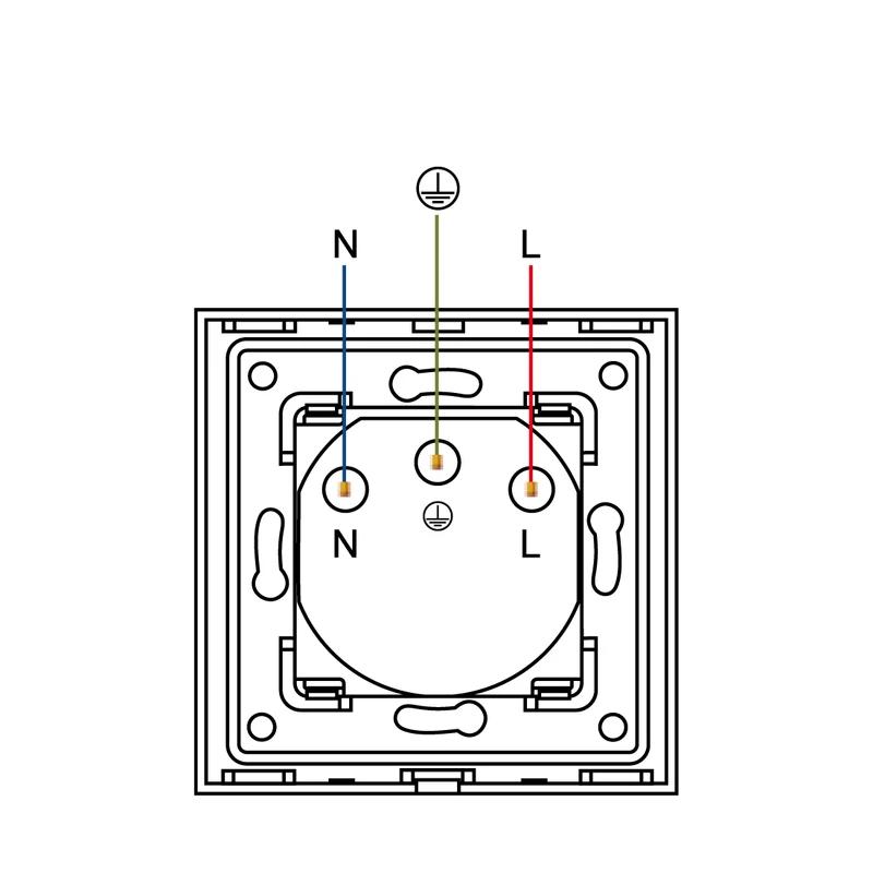 Bseed Europe Russia 16A Wall Power Socket White Black Grey Gold Crystal Glass Panel Plug Electrical Outlet for Home Improvemet