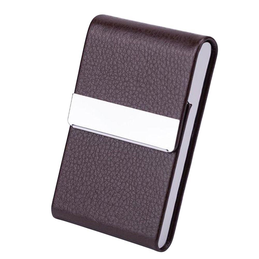 Fashion  Business Card Holder with Magnetic Buckle Slim Pocket Name Card Holder Stainless Steel Credit Card ID Case
