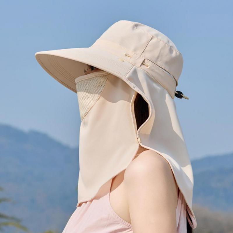 Summer Hats For Women Sun Hat Uv Protection With Mask Shawl Outdoor Sunscreen Bucket Hat Thin Sunhat Casual Sunshade New