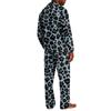 Pigiama Casual da Uomo a 2 Pezzi con Stampa Leopardo, Top con Bottoni e Vestibilità Larga, Pantaloni a Gamba Dritta