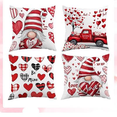 Valentine's Day Pillowcase Love Pillowcase Sofa Living Room Bedside Soft Bag Backrest Lumbar Cushion Cover Office Lumbar Cushion Cover