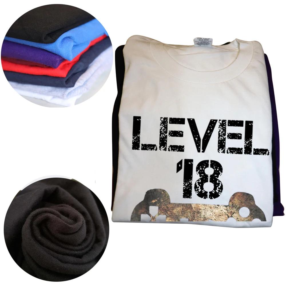 Level 18 Unlocked 18th Birthday 18 Year Old Gamer Boys T Shirts Graphic Cotton Streetwear Birthday Gifts Summer 2006 T-shirt