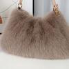 Warm Fluffy Shoulder Bag Soft Plush Tote Bag Portable Women Handbag  Shopping
