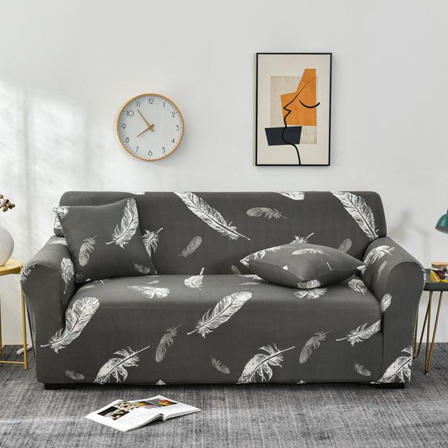 String Printed Sofa Furniture Protector Covers For Living Room Flexible Elasticized Slipcover Sectional Corner Sofa Covers 1 /2 /3 /4 -Chairer