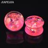 1 Pair 8-50mm Heart Glitter Lightweight Hypoallergenic Acrylic Double Flare Ear Plugs Piercing Jewelry