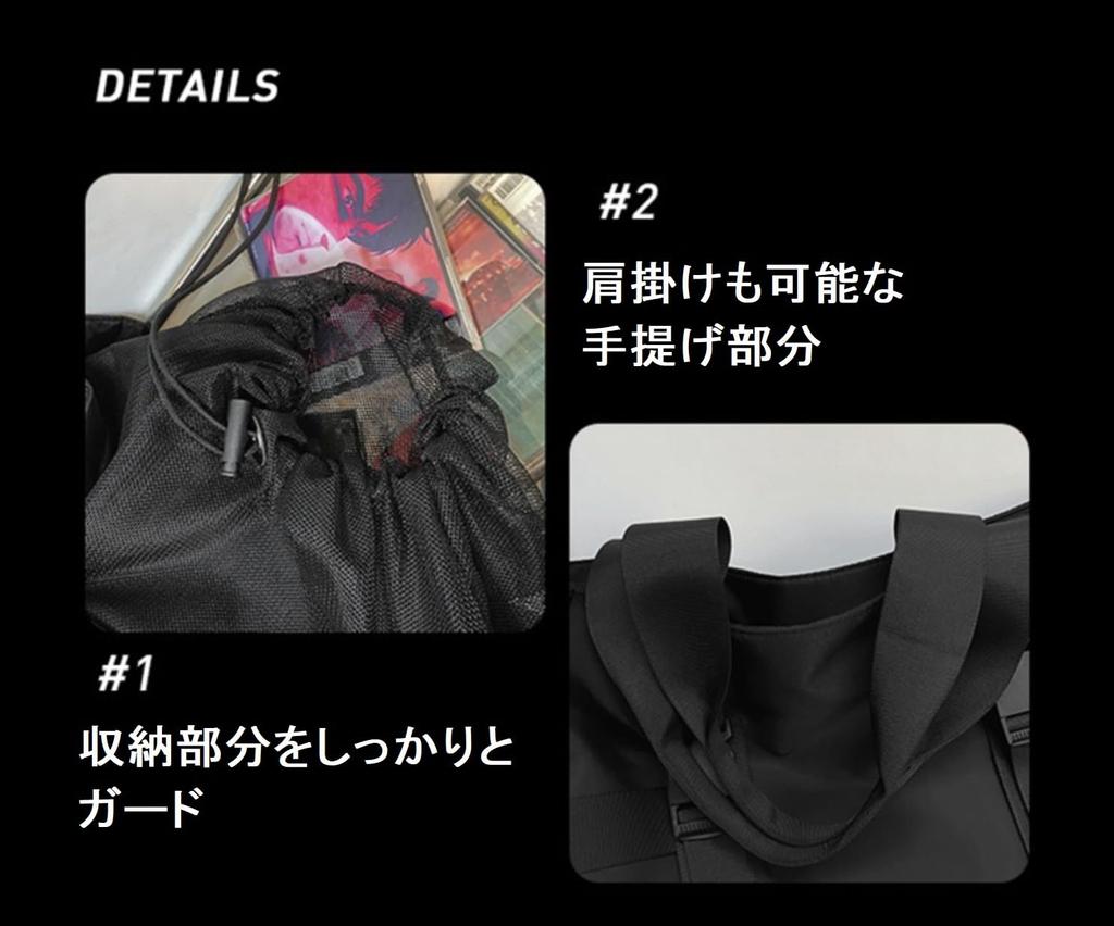 NICE SELECTION Tote Shoulder Large Shoulder or Military Style Bag, Bag, Unisex, Men's, Women's, Capacity, Lightweight, 2-Way, Bag, Handbag, Black,