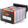Rainbow Color A4 Size 13-Pocket Expanding File Folder Organizer with Labels PP Material Office Supplies