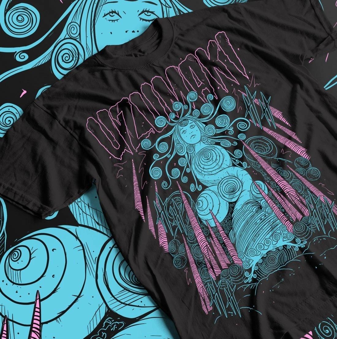 

Футболка Junji Ito Uzumaki, Аниме ужасов Япония Гуро Соичи Цудзи Подарочная футболка, XL