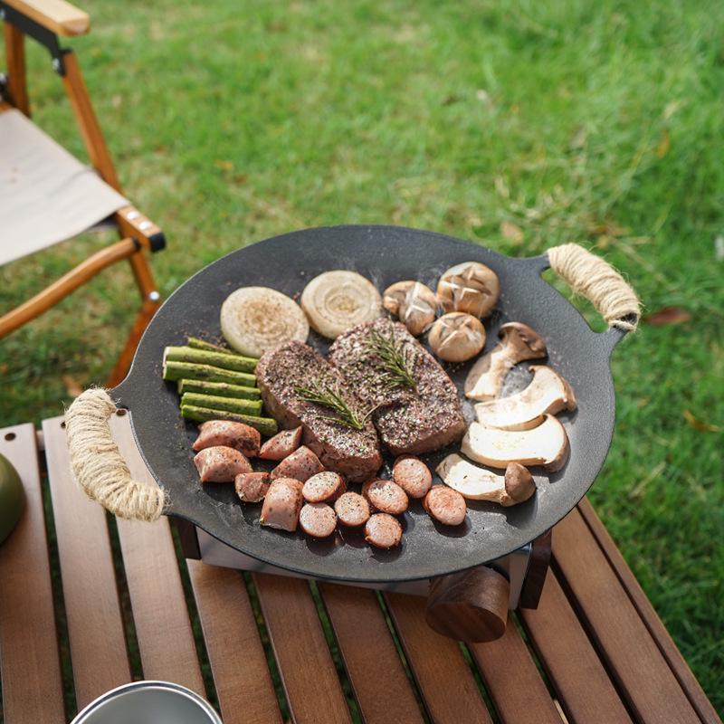 Outdoor Camping Korean BBQ Grill Pan for Gas & Induction Cookers - Frying Pan BBQ Supplies