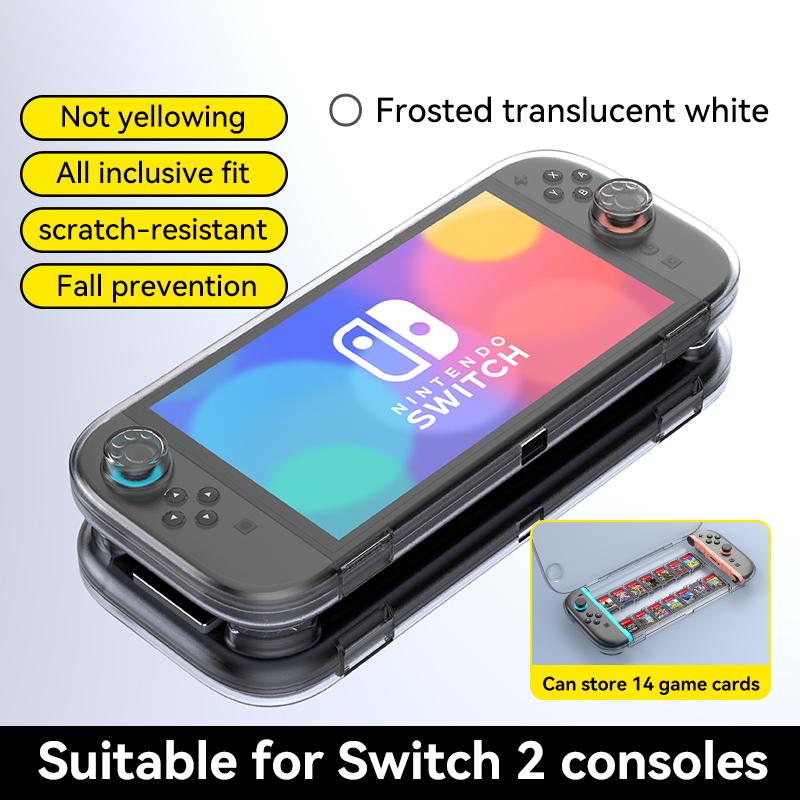 ABS Matte Translucent Hard Protective Shell Case for Switch 2 Console & Controller Cases with Game Card Slots & Charging Port