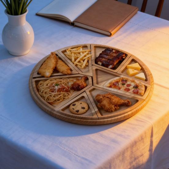 8 Çıkarılabilir Bölmeli Ahşap Servis Tepsisi Çok Bölmeli Tabak Meyveler Atıştırmalıklar Kuruyemişler Şarküteri Tahtası Çok Yönlü Peynir Parti Tepsisi