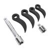 Crowbar Adapter Head Tool Set 1 2in 3 8in Double Square and Square Pry Bars Adapter Head and Extension Rod with Storage