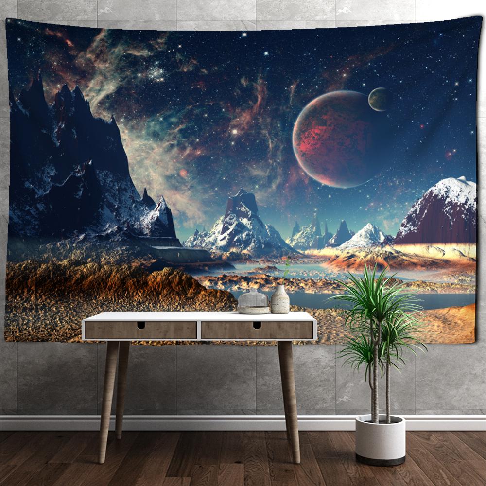 Planet Tapestry Wall Hanging Psychedelic Science Fiction Witchcraft Bohemian Style Hippie Carpet Room Decor