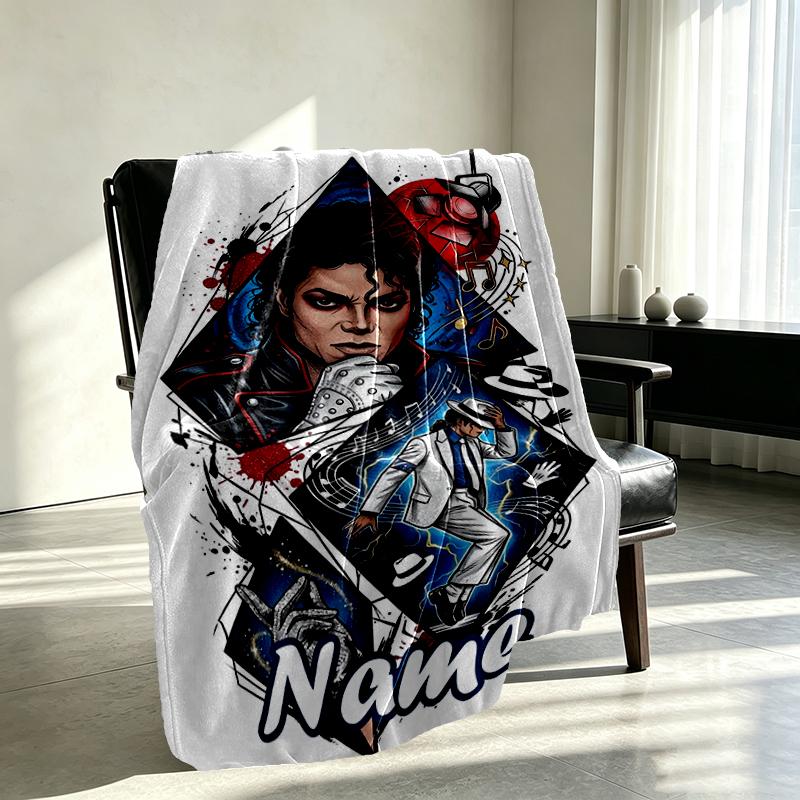 Coperta Personalizzata con Nome Michael Jackson, Arredamento Casa, Camera da Letto, Divano, Campeggio, Divano, Regali per Compleanno Natale