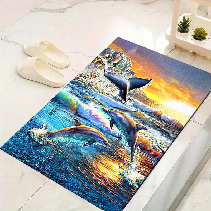 Dolphins Carpet Rug for Living Room Bedroom Home Sofa Decoration,Kids Play Non-slip Floor Mat