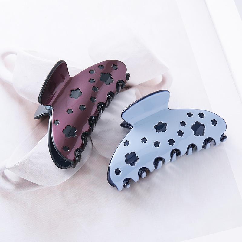 Tangli Flower Pattern Acetate Shark Hair Clip for Girls