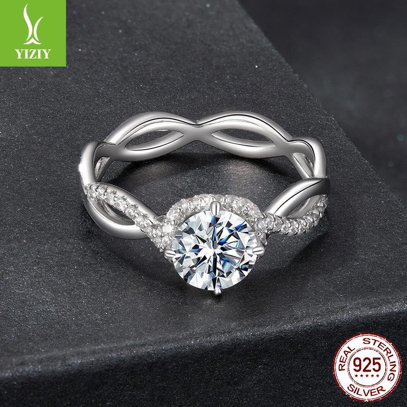 D Color 1 Carat Mozzarella Diamond Ring Wedding Ring, Timeless Elegance S925 Sterling Silver Engagement Ring